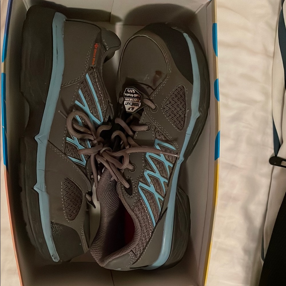 Skechers Gray and Blue Athletic Shoes